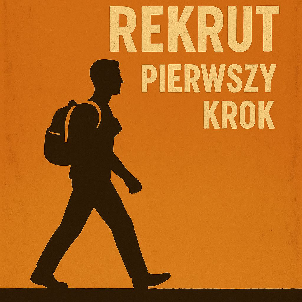 Rekrut - pierwsza osoba w mundurze wojskowym z plecakiem, początek przygody z ruckingiem