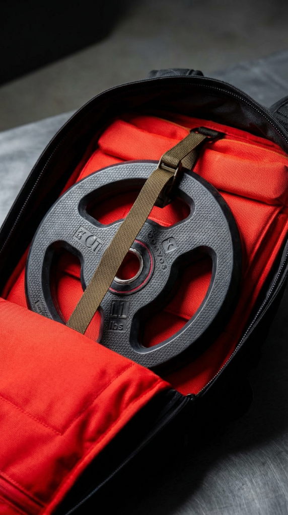 Stabilizacja niestandardowego talerza za pomocą paska na bukłak w GORUCK Rucker